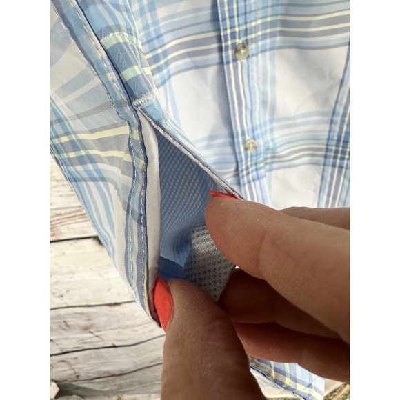 Eddie Bauer Shirt Women's Button Down Short Sleeve Adventure UPF50 Blue XL - Picture 5 of 11